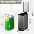 thumbnail image 3 of Bote de basura Veelesa Slim de acero inoxidable de 6 l/1.6 galones con tapa, 3 of 7