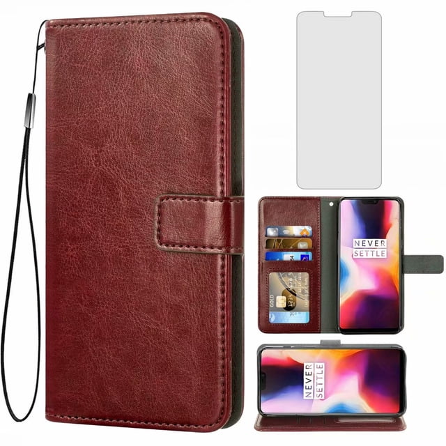 Mobile Phone Cover for oneplus-6, Premium Flip Leather Wallet Mobile Phone Cover, 3 Card Slot Stand Function Magnetic Closure