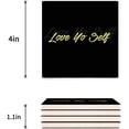 thumbnail image 3 of FMSHPON Love Yo Self Set of 4 Coaster for Drinks, Absorbent Ceramic Stone Coasters Cup Mat with Cork Base for Home Kitchen Room Coffee Table Bar Decor, 3 of 4