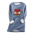 thumbnail image 1 of Jienlioq Mode Femme Noël Imprimé Manches Régulières Hiver Ample Vacances Décontracté Col Rond Chemise Hauts, 1 of 2