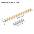 thumbnail image 2 of Uxcell M10 Thread 7.87" Coupling Nut with Pipe Hex Nut Threaded Extension Rod Kit French Gold 4 Set, 2 of 5