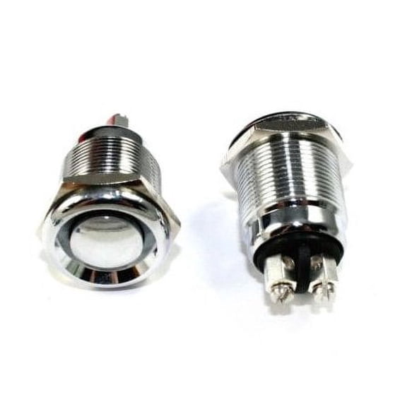 WaterProof Pushbutton, Chrome Switch OFF-(ON)/SPST 2P/IP66
