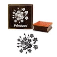 thumbnail image 1 of Printtoo Square Floral Pattern Wooden Rubber Stamp Craft Textile Brown Stamps-2 x 2 Inches, 1 of 2