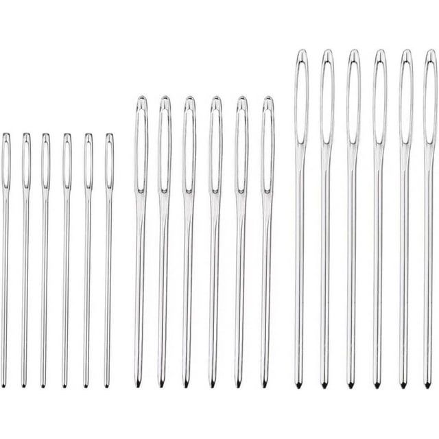 18pcs 3 Size LargeEye Blunt Needles, 2/2.36/2.75inch Yarn Knitting