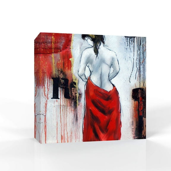 wall26 Canvas Wall Art Elegant Red Flowers Pictures Home Wall Decorations for Bedroom Living Room Paintings Canvas Prints Framed - 16x16 inches