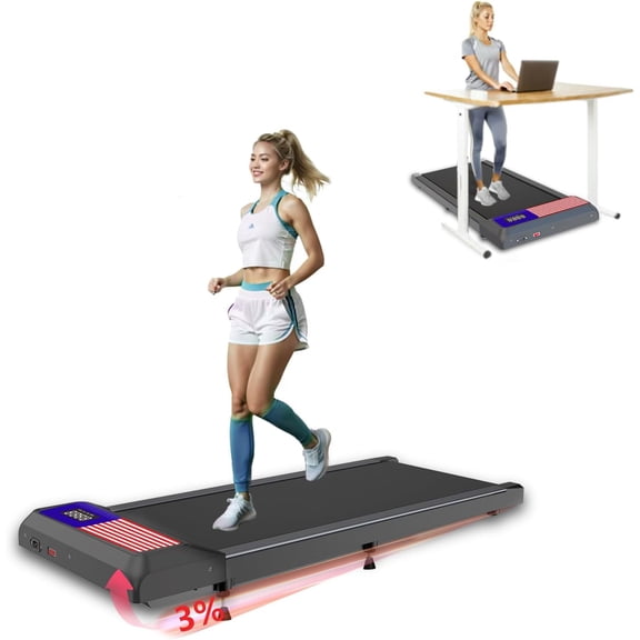 UPREIGN 3 in 1 Portable Treadmill and Walking Pad, with Incline for Home/Office, Remote Control and LED Display