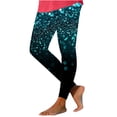 thumbnail image 2 of lcziwo Lightning Sales, Holiday Leggings for Women 2025 New Years Eve Glitter Sparkle Print Legging Pants Casual Full Length High Waist Tummy Control Yoga Tights Multicolor L, 2 of 7
