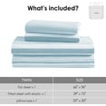 thumbnail image 7 of ClevaHome 3-Piece Twin Microfiber Classic Stripe Bed Sheet Set, Super Soft, Breathable Stripe Bedding with 17 inches Deep Pocket, Glacier Stripe, 7 of 7
