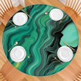 thumbnail image 2 of Green Marble Color Flow Pattern Round Fitted Tablecloth with Elastic Edge,Dining Table Cover Waterproof,Outdoor Round Tablecloth for Camping,Dining,Indoor and Outdoor, 2 of 7