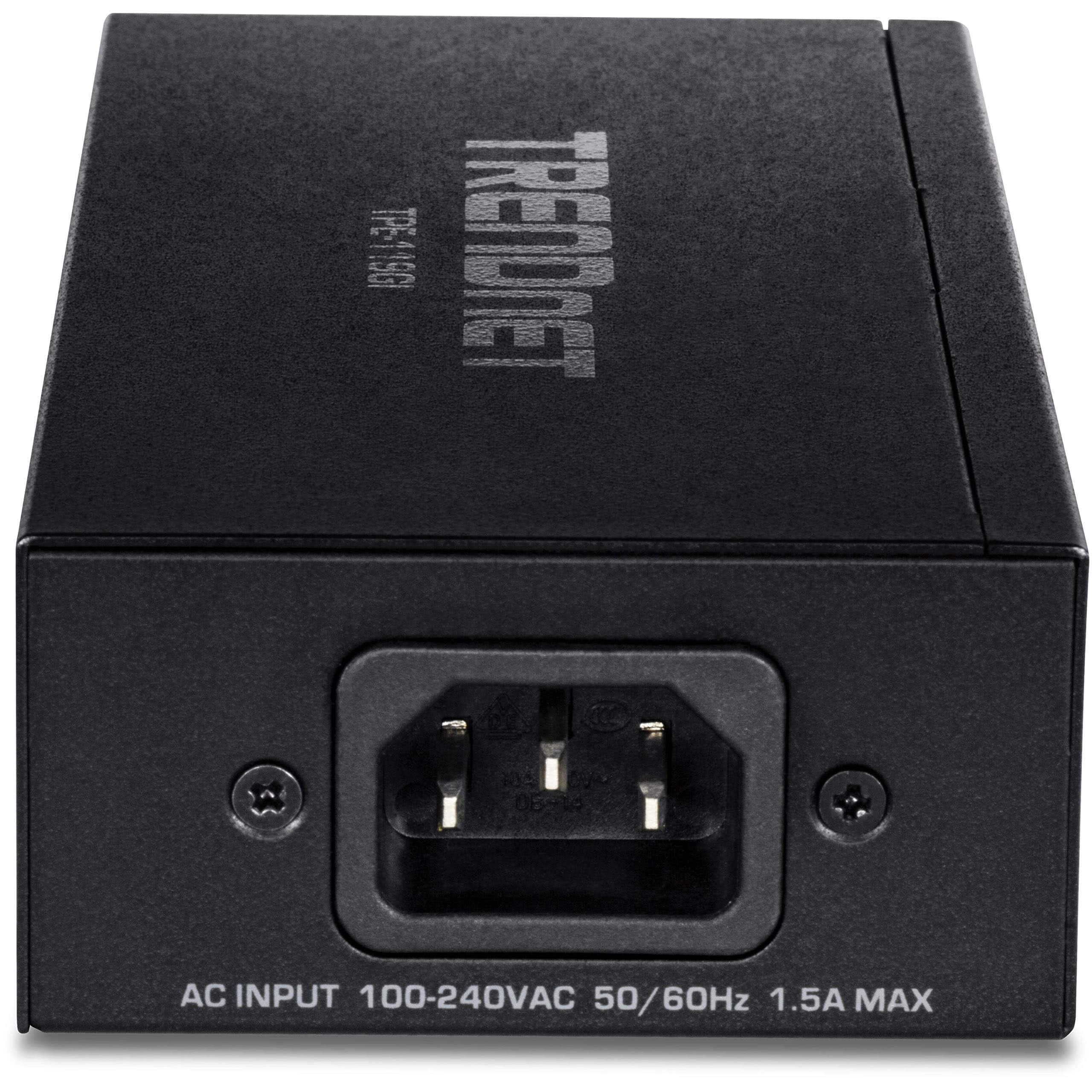 TRENDnet TPE-119GI Gigabit PoE Injector, 95W PoE++ Injector with 802.3bt Auto-Sensing and 100 m Range