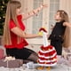 thumbnail image 4 of Vestido de disfraz de árbol de Navidad con sombrero | Pompones y cascabeles festivos rojos verdes | Tela suave y cómoda | Conjunto para fotos de fiesta navideña | Talla 1 PC, 4 of 5
