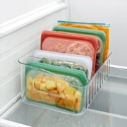 YouCopia FreezeUp Freezer Bin 12", Clear Fridge Storage Organizer with Adjustable Dividers and Handles