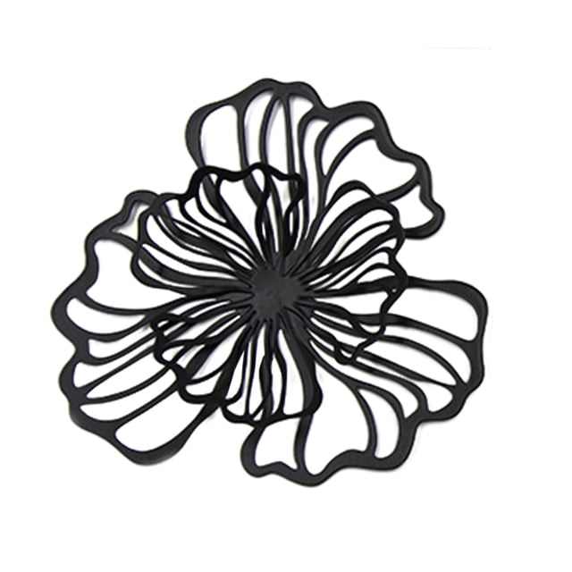 Decoración de pared de hierro, decoración floral para colgar en la pared, decoración para el hogar y la oficina, adorno de pared de estilo moderno, ar Negro Pequeño