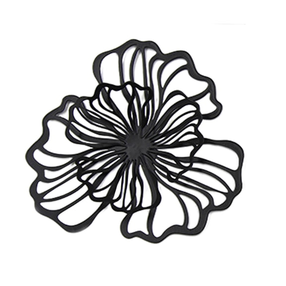 Fzaqwen Floral Wall Decoration, Floral Wall Decoration, Metal Sign, Artistic Decoration, Black Small