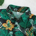 thumbnail image 4 of Boys Hawaiian Outfit 2Pcs Set Summer Beach Button-Down Shirt Top + Shorts for Kids 2-9 Years Green 9-12 Months, 4 of 5
