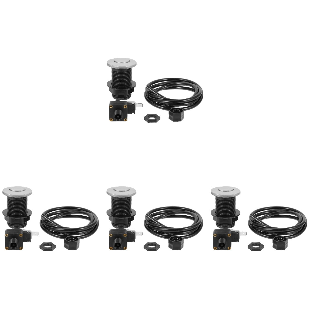 4 Sets Pneumatic Switch Drain Plug Bathroom Sink The Silver
