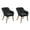 Black, variant on vidaXL Patio Chairs 2 Pcs Patio Wicker Dining Chair with Cushions Poly Rattan