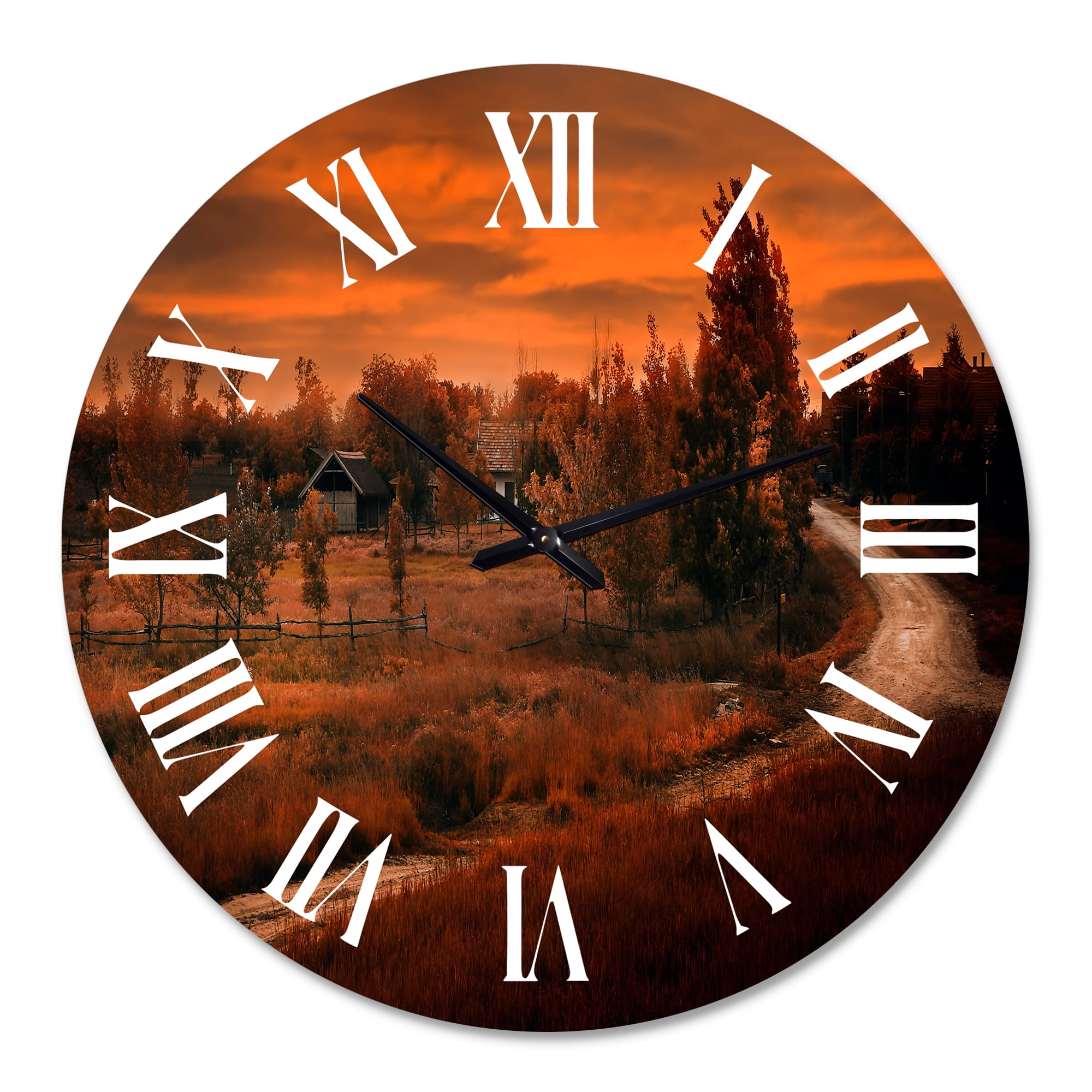 Designart 1 in Quartz Farmhouse Wall Clock