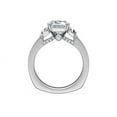 thumbnail image 2 of 1.00 Ct Brilliant Emerald Cut Natural Diamond Emerald Three Stone Engagement Ring for her Solid 14K White Gold Size 5.5, 2 of 8