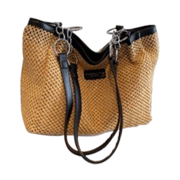 Bolsa de hombro de playa para mujer, Bolsa de punto informal, Bolsa de playa de vacaciones (negro) Tmvgtek Para Estrenar