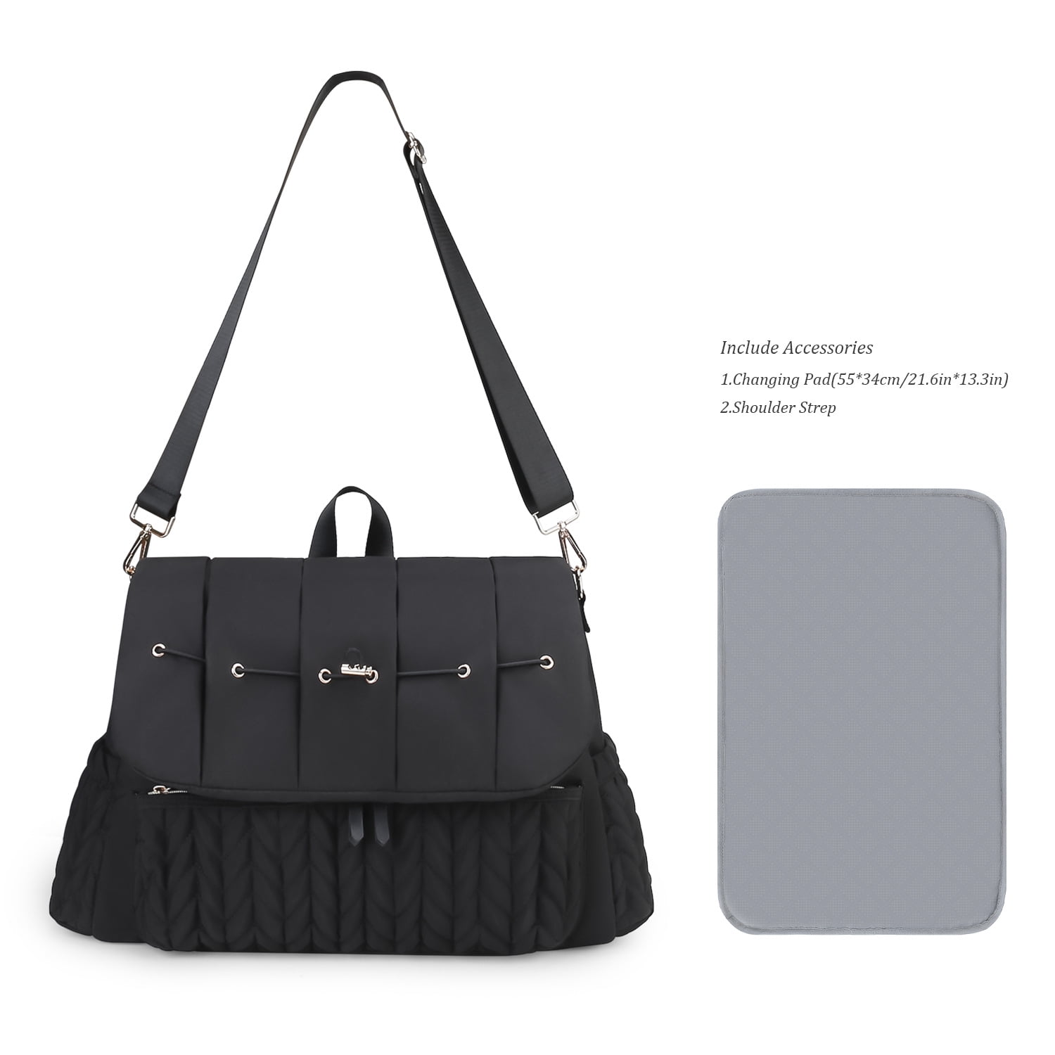 Sunyuer Convertible Diaper Bag Backpack, Waterproof Stylish Nappy Changing Bag, Travel Mummy Bag with Changing Pad & Shoulder Strap