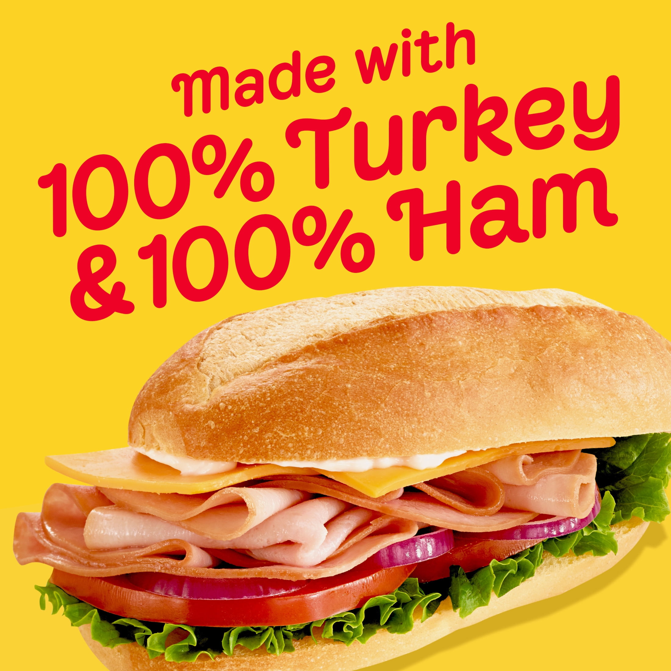 Oscar Mayer Sub Kit with Extra Lean Smoked Ham & Extra Lean Smoked Turkey Breast Sliced Deli Lunch Meat, 28 oz Package