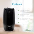 thumbnail image 5 of Hunter HHU400 Ultrasonic Humidifier - Vibration Technology Air Humidifier w/ Long Lasting Mist for Large Spaces - Hunter Humidifiers for Bedroom - Extension Wand & 360 Degree Nozzle, 2.18 Gal- Black, 5 of 9