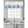thumbnail image 2 of Blue Hydrangea Valances for Windows, Rod Pocket Kitchen Valance Curtains - Soft & Washable Small Window Treatment for Living Room, Bathroom, Green Eucalyptus Leaves Flowers 54x18inch, 1 Panel, 2 of 9