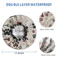 thumbnail image 3 of Shower Caps,Paw Prints and Bones Waterproof Shower Cap for Women 4 Pieces,Double Reusable Hair Cover for Shower PEVA Elastic Stretch Hem, 3 of 7