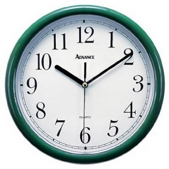 25205 10 in. HGRN Plastic Wall Clock