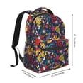 thumbnail image 2 of Disketp Rock Music Mochila Estampada para Hombre y Mujer – Mochila Ligera Clásica con Múltiples Bolsillos para Universidad, Trabajo y Viajes-One Size, 2 of 5