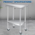 thumbnail image 2 of Stainless Steel Table,Heavy Duty Commercial Worktables with Adjustable Undershelf for Commercial Kitchen,Garag,660LBS Load Capacity, 2 of 7