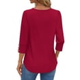 thumbnail image 5 of Fantaslook Womens Tops 3/4 Sleeve with Buttons Dressy Casual Blouses Summer Shirts Beach Vacation Trendy Clothes, 5 of 9