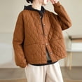 thumbnail image 5 of Jinhomg Hooded Quilted Coat for Women Casual Cozy Long Sleeve Button Down Puffer Jacket Fall Winter Lightweight Outerwear with Pockets Orange L, 5 of 7