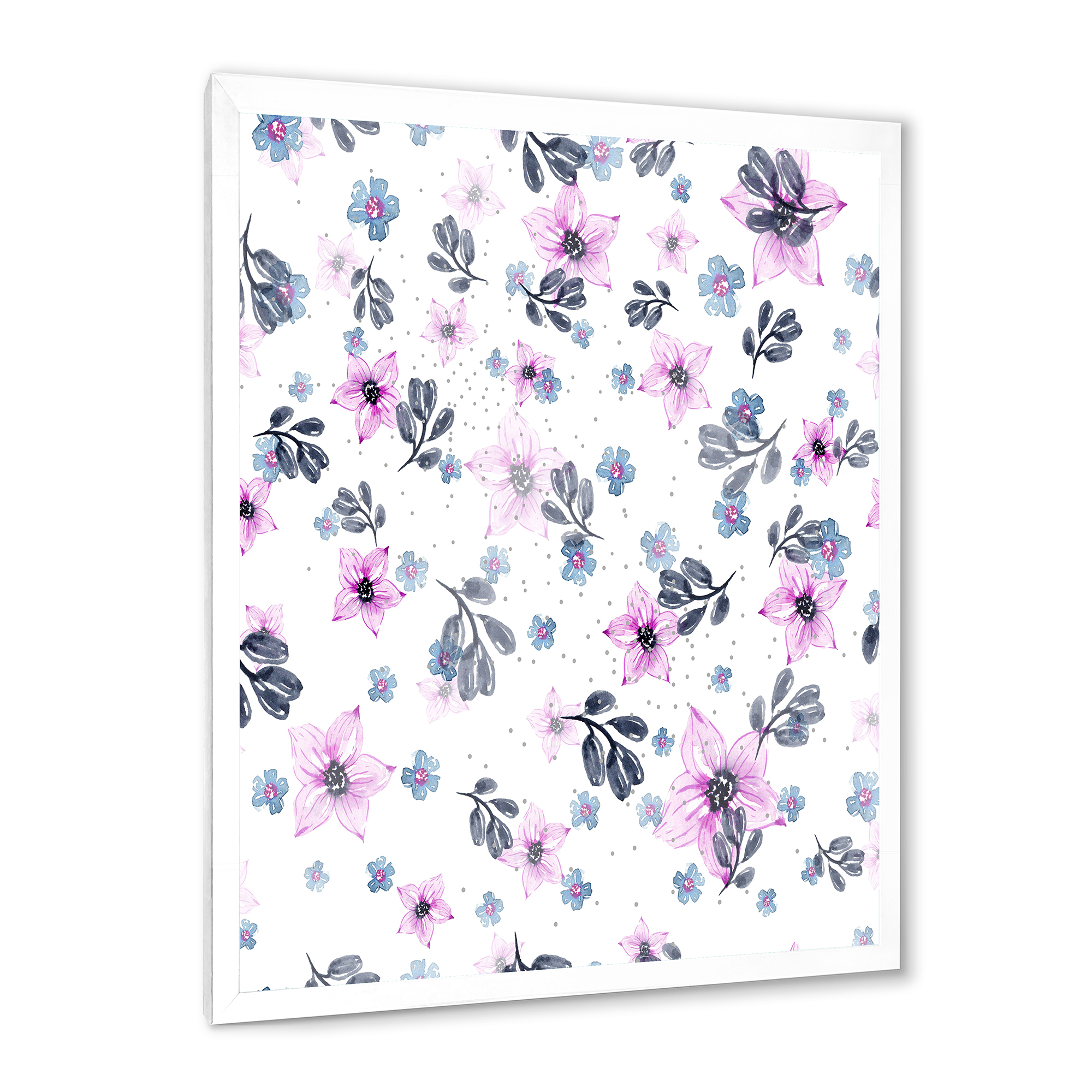 Designart 'Petals and Pink Flowers' Traditional Framed Art Print