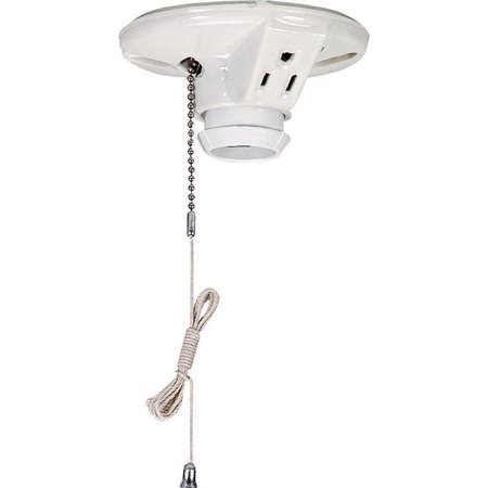 Porcelain Lampholder - Cooper 667-SP Ceiling Receptacle Lampholder, 660 W, Medium Base, White, Porcelain