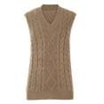 thumbnail image 4 of Gilet Chandail Femme Col en V Multicolore Tricoté Uni Décontracté Mode, 4 of 10