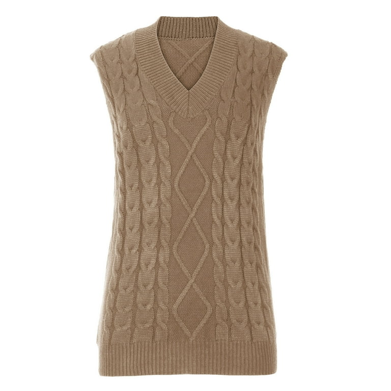 VSSSJ Oversized Sweater Vest for Women V Neck Sleeveless