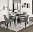 thumbnail image 2 of Modern Design Velvet Fabric Gray Side Chairs Set of 2 Metal Legs Black Finish Stylish Chairs, 2 of 5