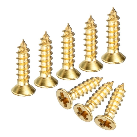Uxcell 100-Pack Wood Screws, M2 x 8mm Brass Phillips Flat Head