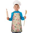 thumbnail image 2 of Pioneer Flower Floral Print Pattern Kids Aprons for Girls and Boys,Adjustable Neck Strap Toddler Aprons for Kids Cooking Baking, 2 of 7