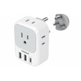 thumbnail image 1 of Adaptador India Viaje, Universal índico Enchufe de Corriente con 3 USB (1 USB C), Cargador Tipo C con 4 Salidas Xtellar blanco, 1 of 4