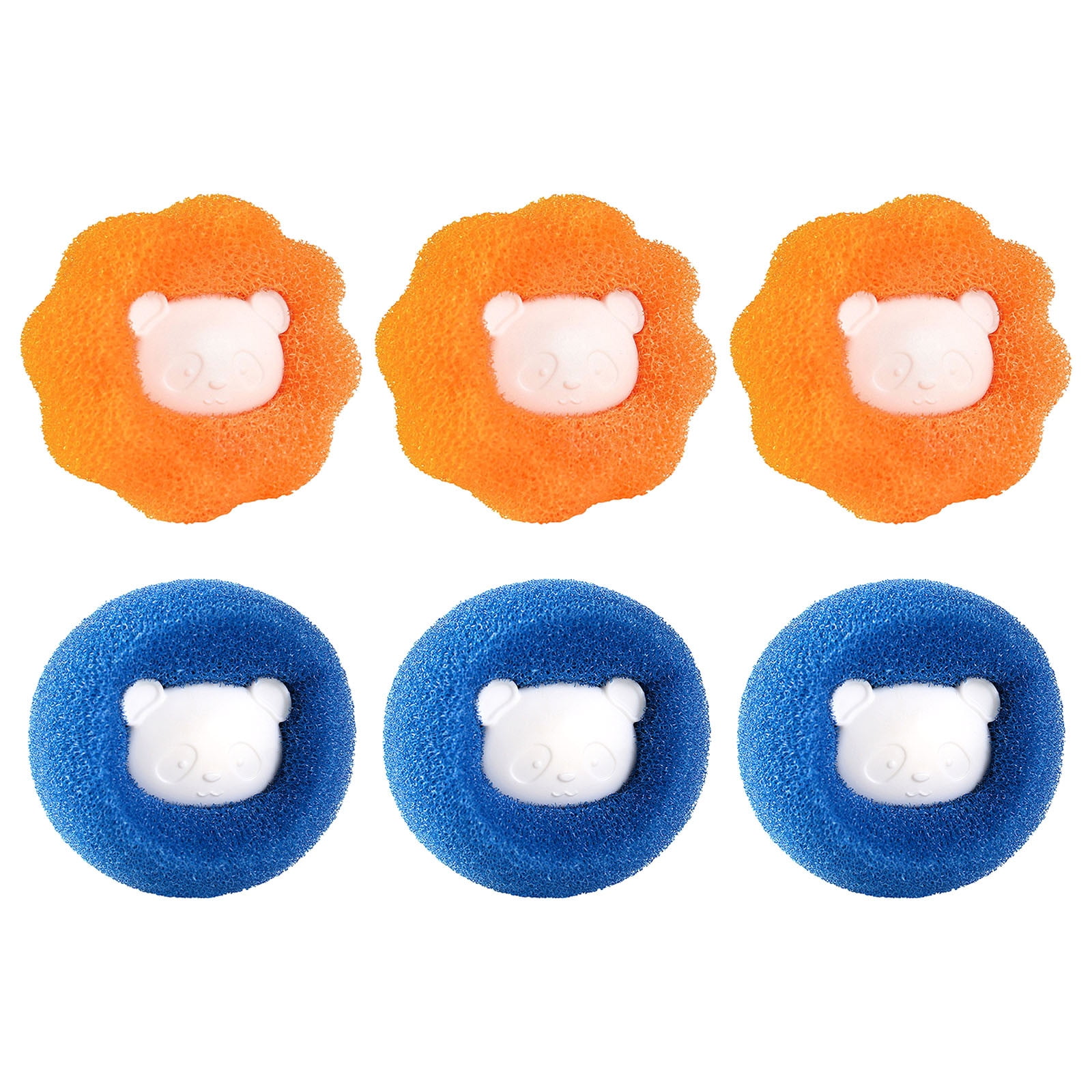 Fridja Pet Hair Remover for Laundry, 6 Pcs Cute Bear Sponge Laundry Ball Reusable Lint Remover Balls with 2 Colors Dryer Balls