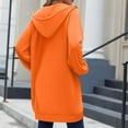 thumbnail image 5 of FRSASU Women's Zip up Hoodies Oversized Long Tunic Sweatshirts Casual Long Sleeve Spring Hoodie Jacket Coat with Pockets Orange, 5 of 8