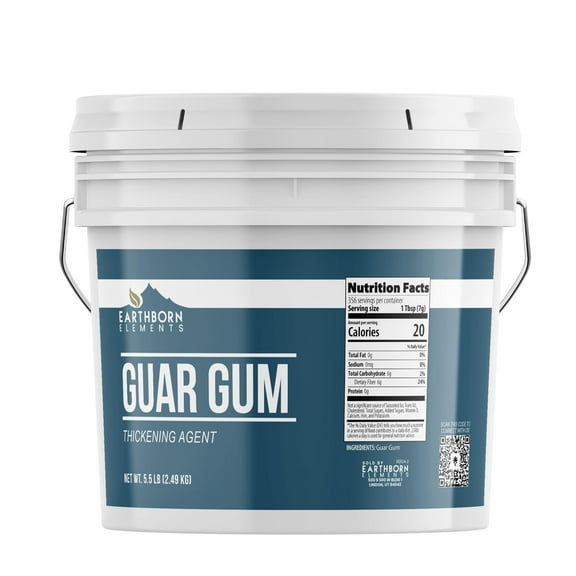 Earthborn Elements Guar Gum Powder, 1 Gallon, Gluten-Free Food Thickener & Binder, Baking, Resealable Bucket