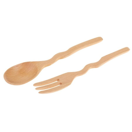

2pcs Vintage Wooden Fork Tableware Kitchen Tool Camping S S