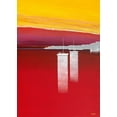 thumbnail image 2 of Moune, Pierre 14x18 White Modern Wood Framed Museum Art Print Titled - Bateaux rouges, 2 of 4