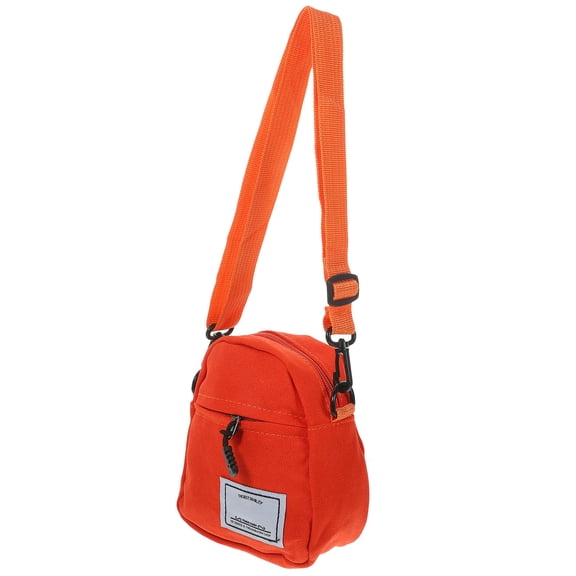 OUNONA Orange Canvas Small Crossbody Bag Multipurpose Purse for Work, Beach, Travel and Everyday Use