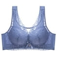 thumbnail image 1 of Virmaxy Soutien-Gorge Sans Fil pour Femmes Aguichant Grande Taille Mince en Dentelle Soutien-Gorge Rassemblant Sans Armature Confortable Fixe Ajustable Collection de Poitrine Coton Bleu Ciel TTG, 1 of 8