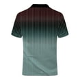 thumbnail image 3 of Hfolob Mens Polo Shirts Male Spring Summer Plaid Shirt Button Up Lapel Top Gradient Graphic Print Turndown Outdoor Street Short Sleeve Shirt Classic Fit, 3 of 5